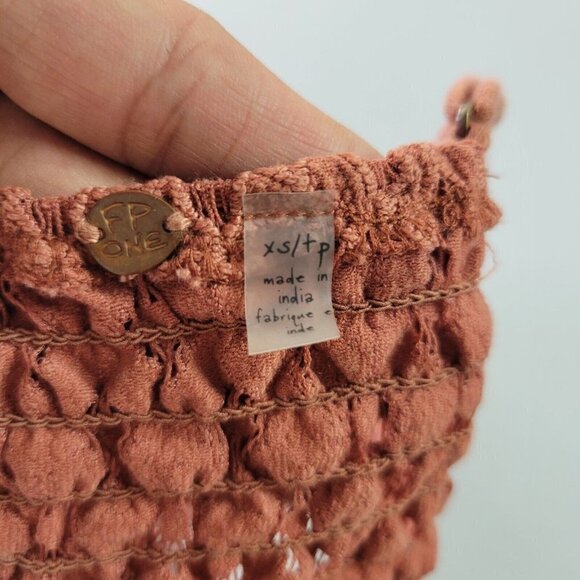 Free People Adella Lace Crochet Cross Back Smocked Bralette Strappy XS Women - Picture 9 of 14